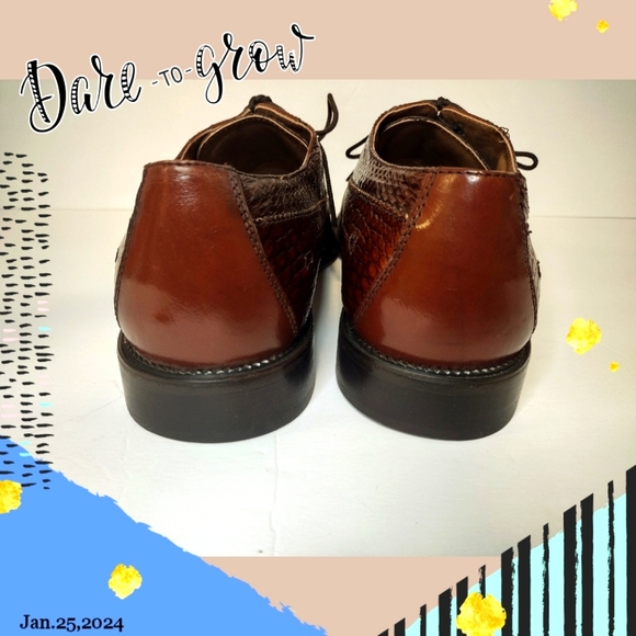 Stacy Adams Genuine Leather/Snake Men Oxford Shoes, size 10M (Never Worn) 🎩👞👞 - Picture 4 of 7
